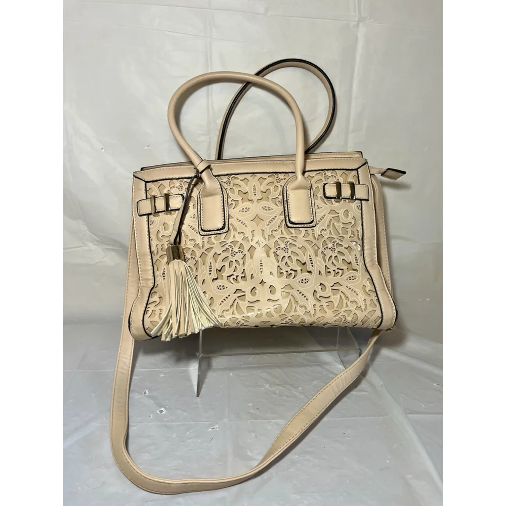 ALDO Aribella satchel bag beige Intricate laser-cut crossbody